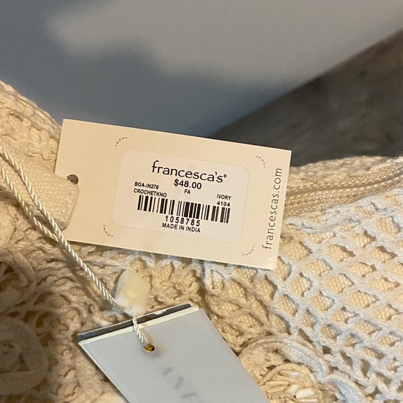 Antik Kraft NWT Cream Knitted Floral Design Shoulder Bag Tie Strap Detail - Picture 6 of 10